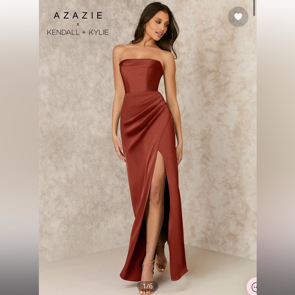 Azazie Dresses & Skirts - Azazie Kendal and Kylie Terracota Bridesmaid Corset Maxi Dress